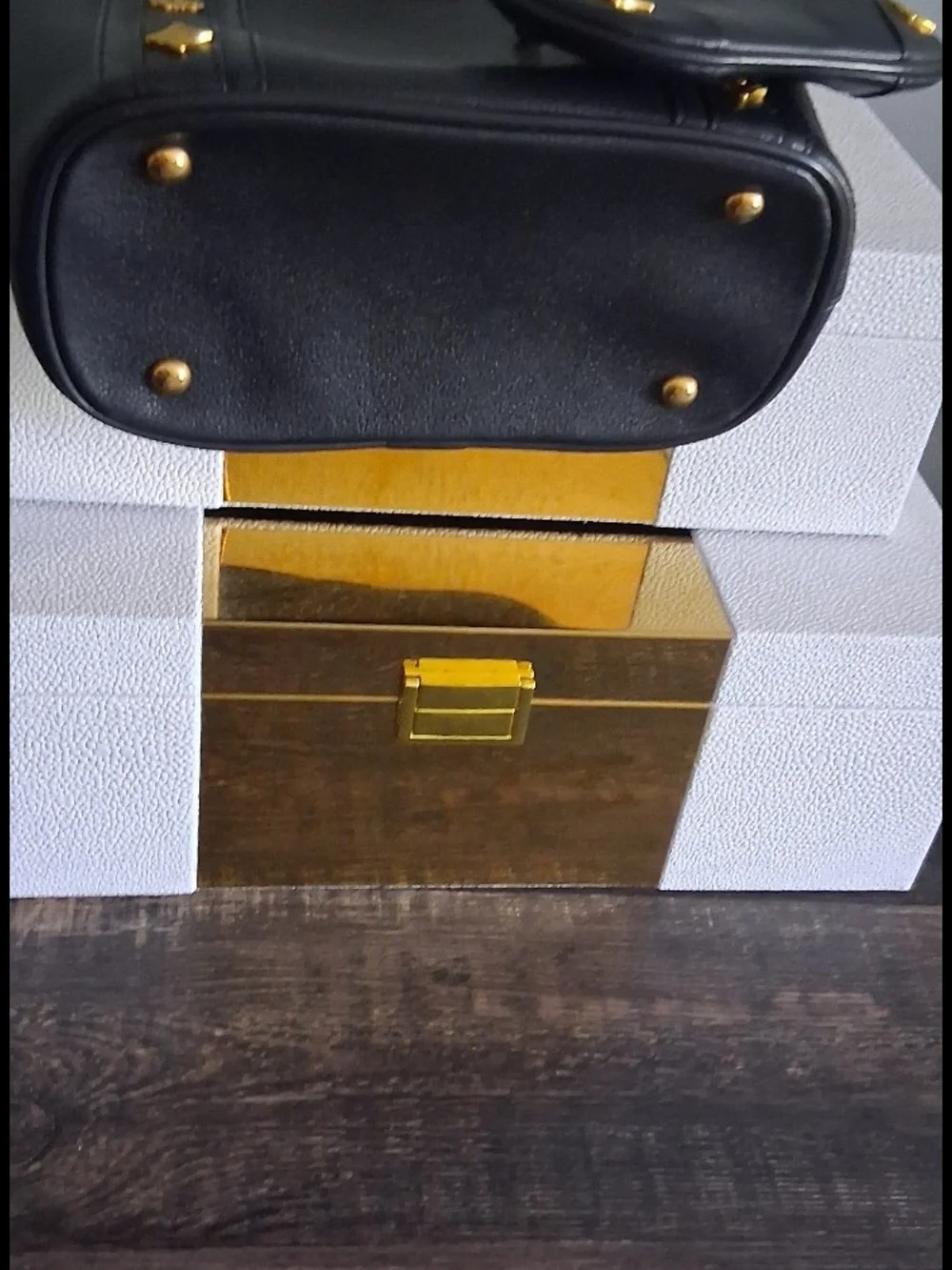 💯Authentic MCM Black Leather Shopper Tote with Wallet & Coin Pouch